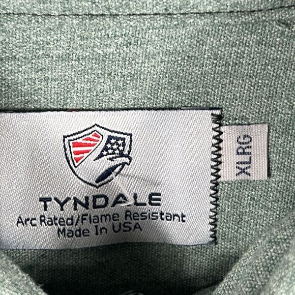 🔥🔥 TYNDALE FR Thick Heavy LS Button Down Shirt - Green - XL Reg - PERFECT - Picture 11 of 11